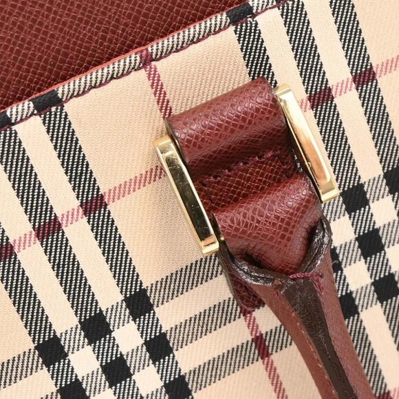Burberry Beige Burberry Check Tote Handbag 177301 - Picture 4 of 10